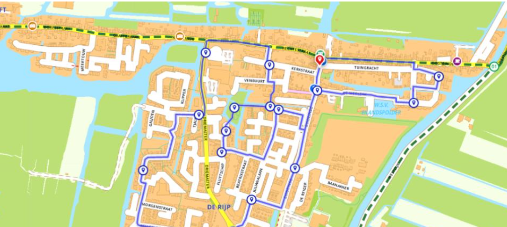 Dorpswandeling de rijp op de kaart